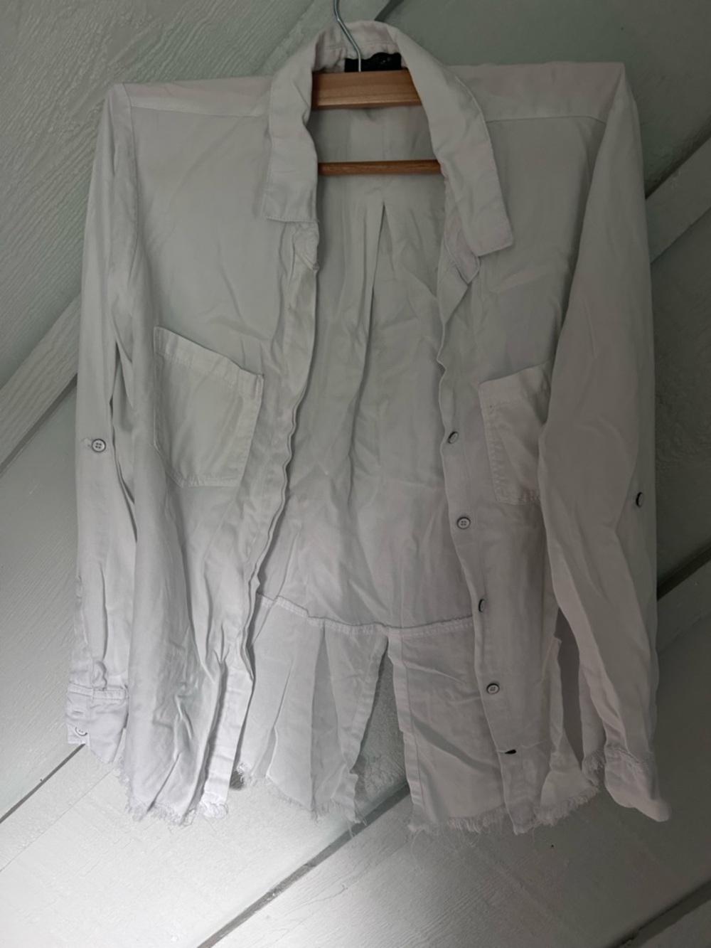 Velvet Heart White Button-Up Shirt Jacket